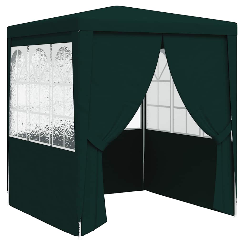 Professional Party Tent with Side Walls 2.5x2.5 m Green 90 g/m²