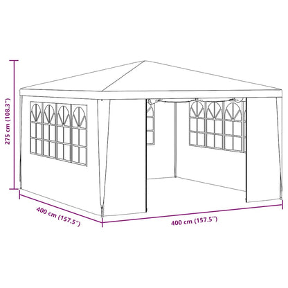 Professional Party Tent with Side Walls 4x4 m Green 90 g/m?