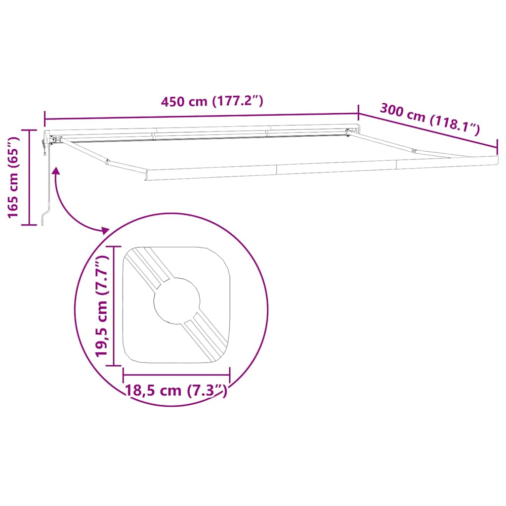 Awning White 4.5 x 3 m Metal