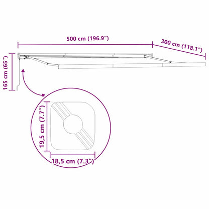 Awning White 5 x 3 m Metal