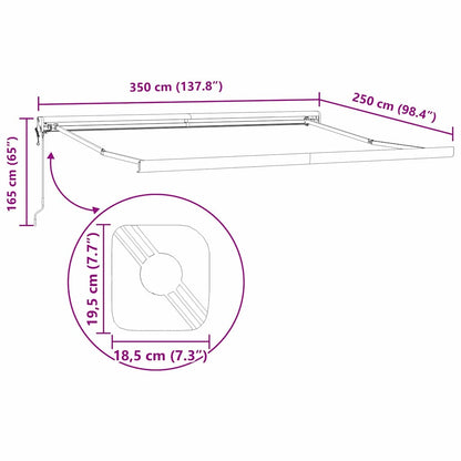 Awning Anthracite 3.5 x 2.5 m Metal