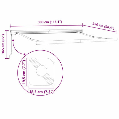 Awning Anthracite 3 x 2.5 m Metal