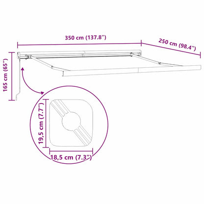 Awning Anthracite 3.5 x 2.5 m Metal
