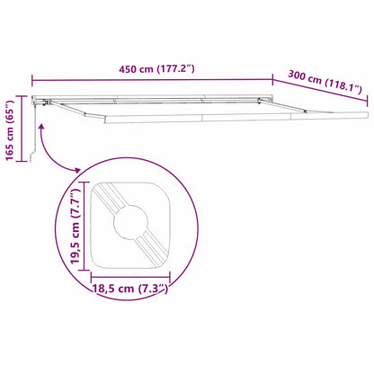 Awning Manual Anthracite 4.5 x 3 m Metal