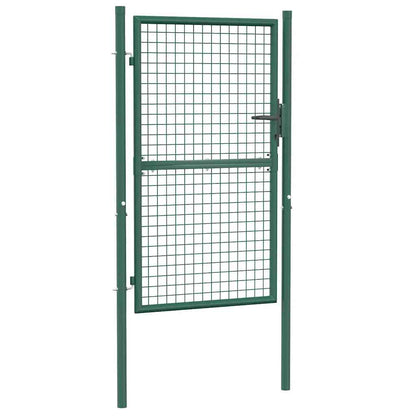 Fence Gate Steel 100x150 cm Green