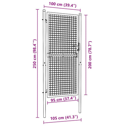 Fence Gate Steel 100x200 cm Green