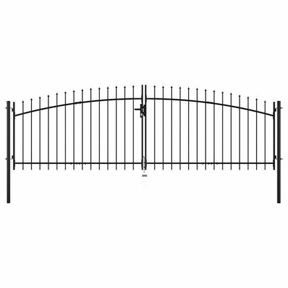 Double Door Fence Gate with Spear Top 400x175 cm