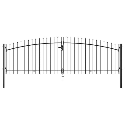 Double Door Fence Gate with Spear Top 400x200 cm