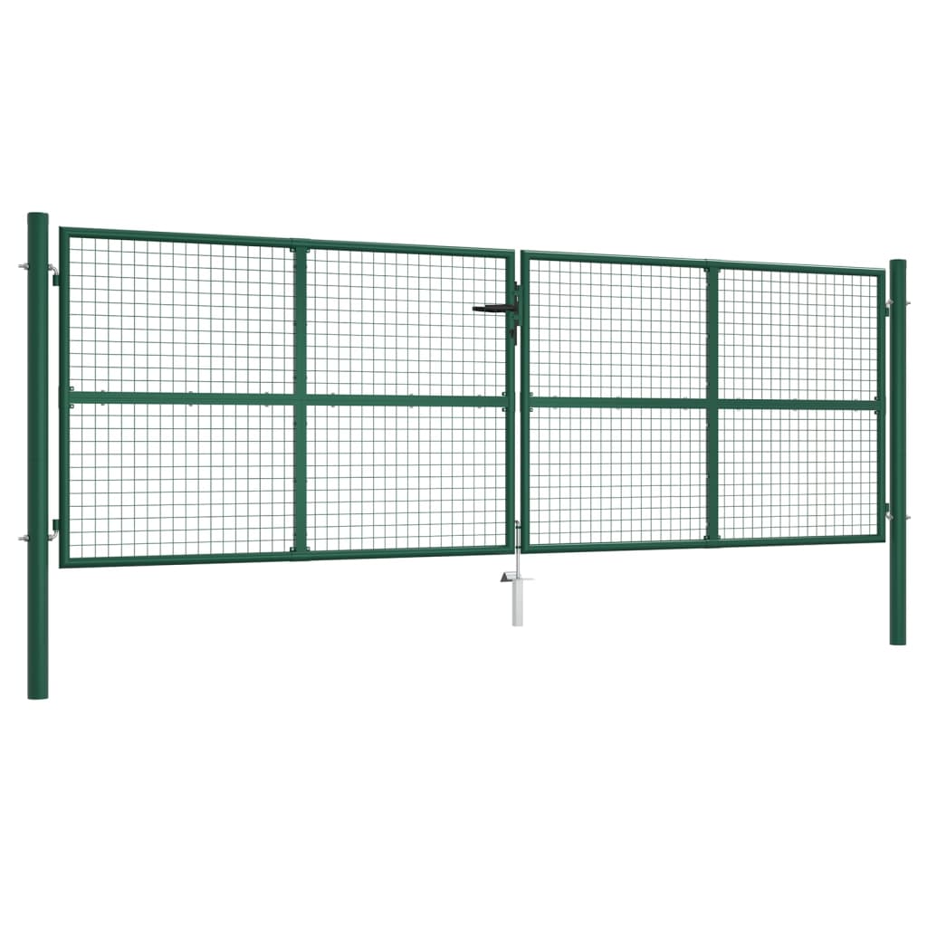 Mesh Garden Gate Steel 400x125 cm Green