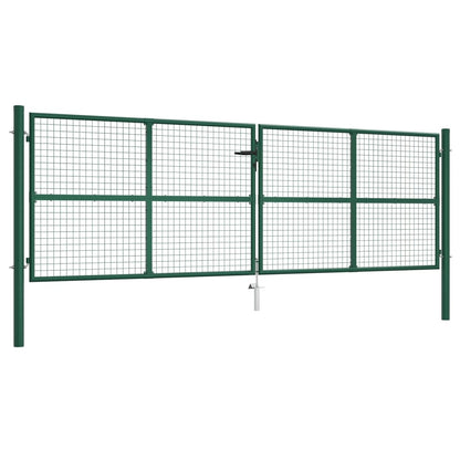 Mesh Garden Gate Steel 400x125 cm Green