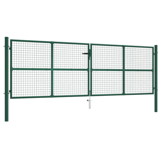 Mesh Garden Gate Steel 400x125 cm Green