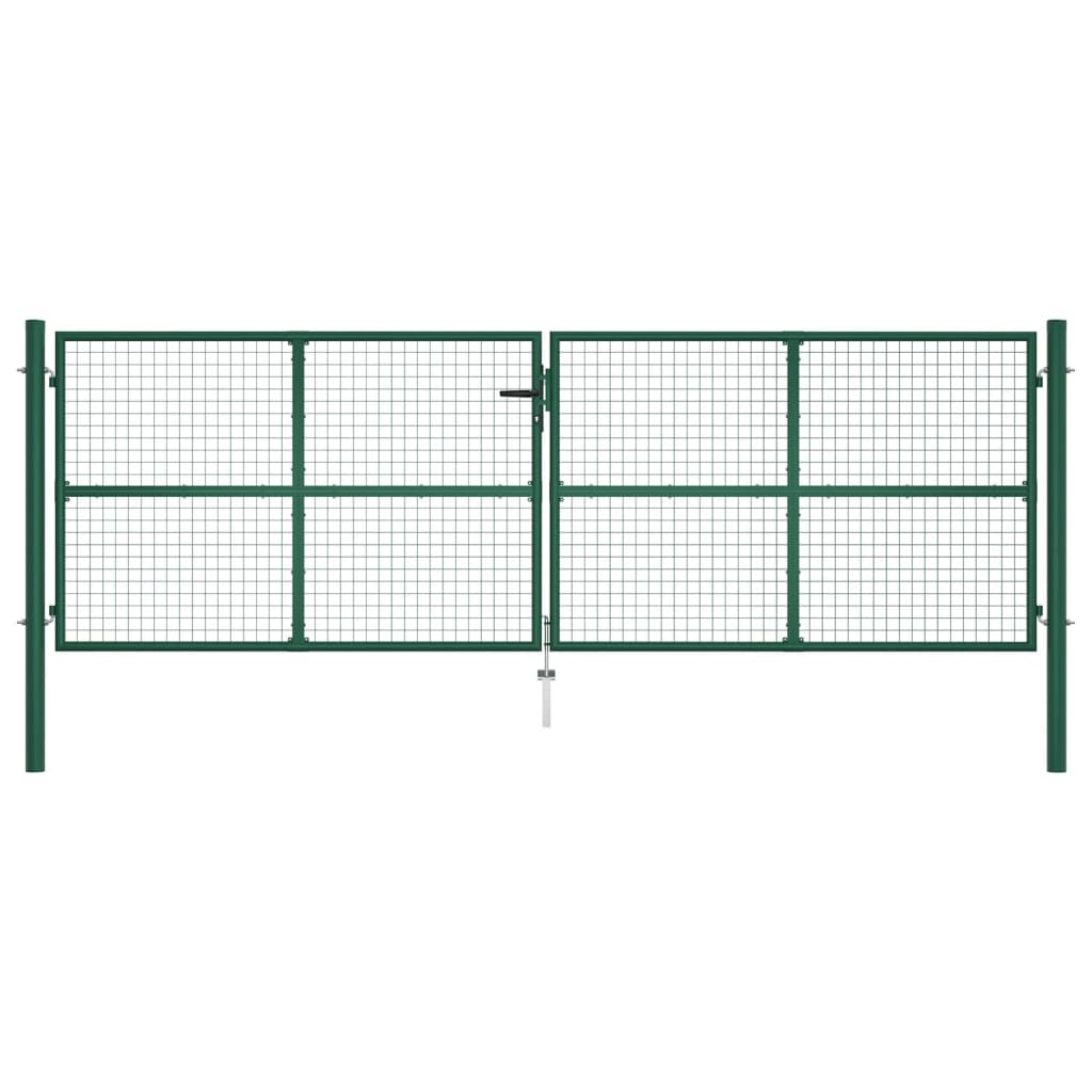 Mesh Garden Gate Steel 400x125 cm Green