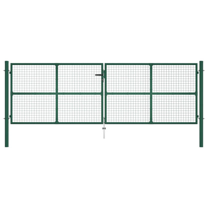 Mesh Garden Gate Steel 400x125 cm Green