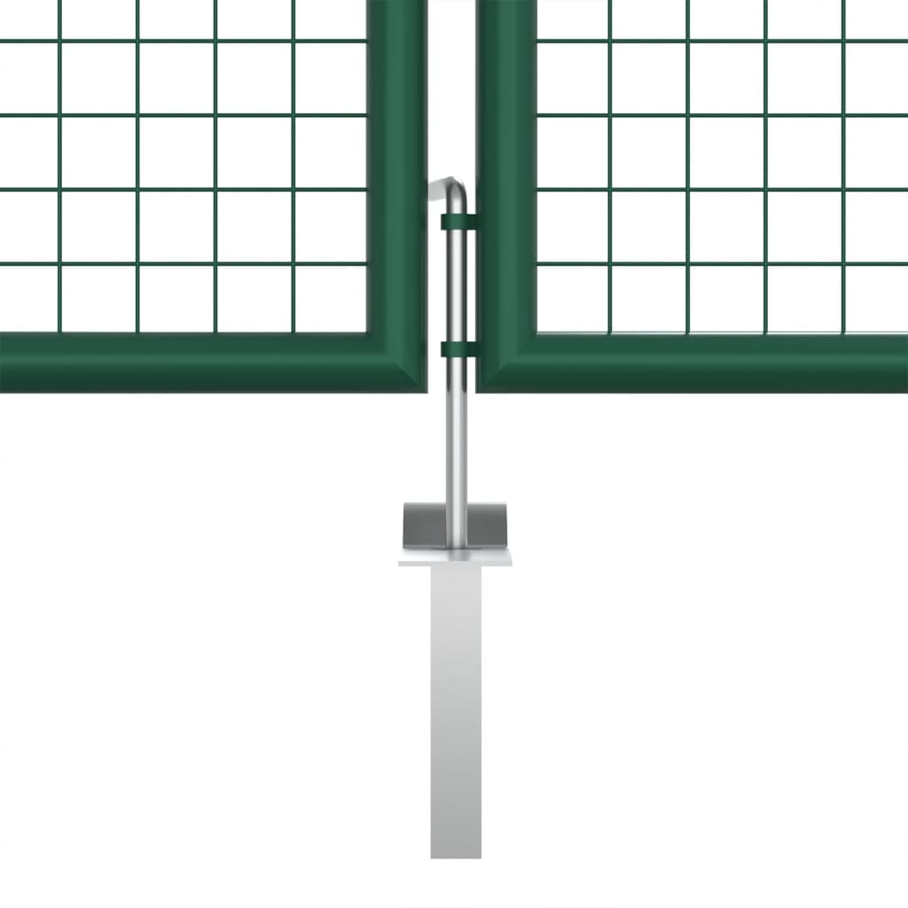 Mesh Garden Gate Steel 400x125 cm Green