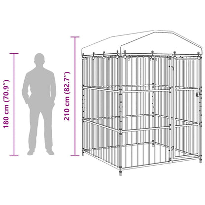 Outdoor Dog Kennel with Roof 150x150x210 cm