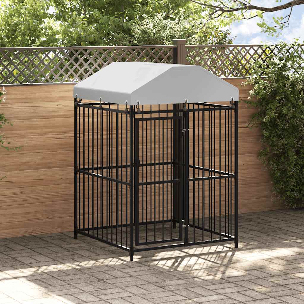 Outdoor Dog Kennel with Roof 120x120x150 cm