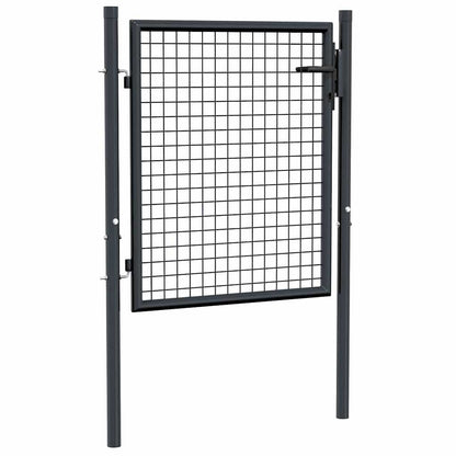 Mesh Garden Gate Galvanised Steel 100x75 cm Grey