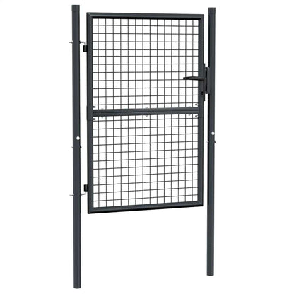 Mesh Garden Gate Galvanised Steel 100x125 cm Grey