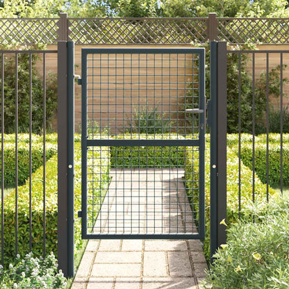 Mesh Garden Gate Galvanised Steel 100x125 cm Grey