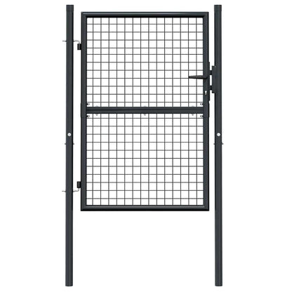 Mesh Garden Gate Galvanised Steel 100x125 cm Grey