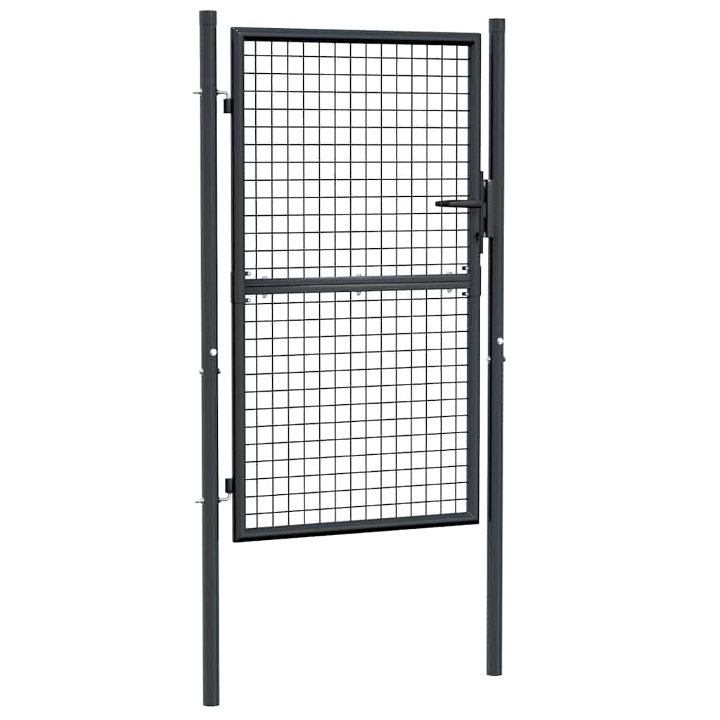 Mesh Garden Gate Galvanised Steel 100x150 cm Grey