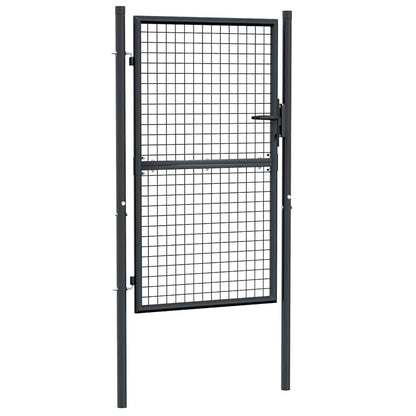 Mesh Garden Gate Galvanised Steel 100x150 cm Grey