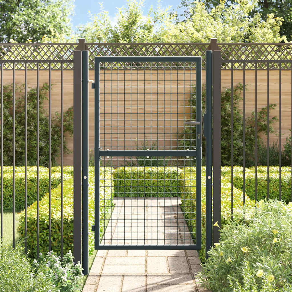 Mesh Garden Gate Galvanised Steel 100x150 cm Grey