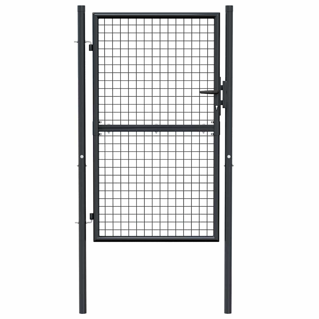 Mesh Garden Gate Galvanised Steel 100x150 cm Grey