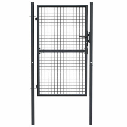 Mesh Garden Gate Galvanised Steel 100x150 cm Grey