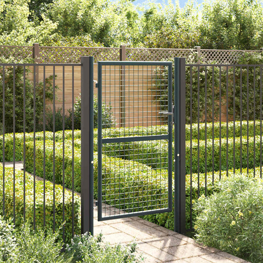 Mesh Garden Gate Galvanised Steel 100x150 cm Grey