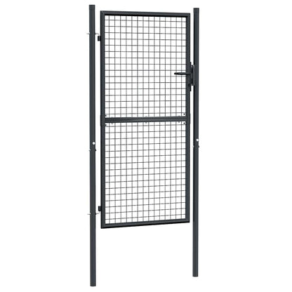 Mesh Garden Gate Galvanised Steel 100x175 cm Grey