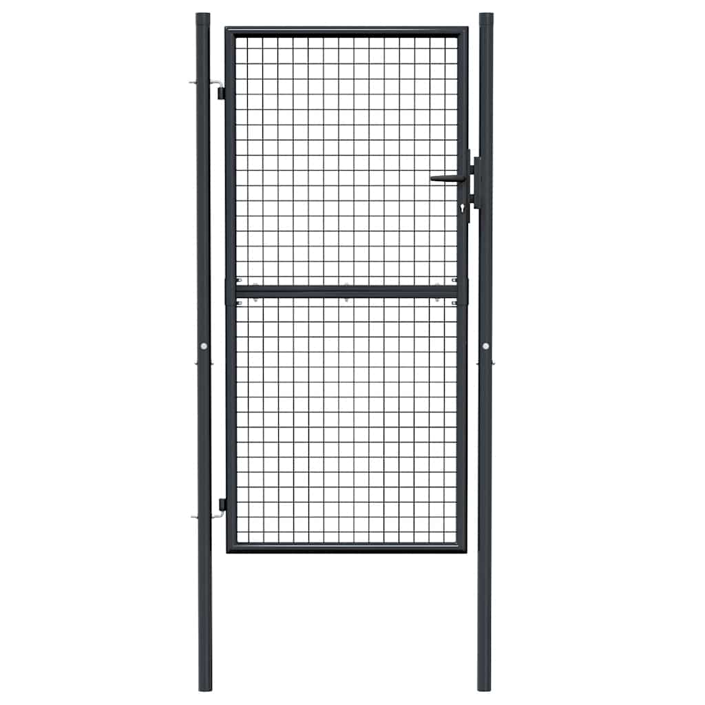 Mesh Garden Gate Galvanised Steel 100x175 cm Grey
