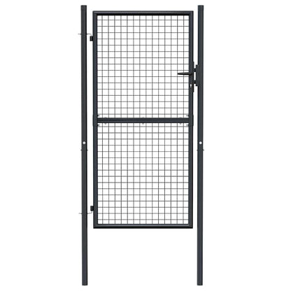Mesh Garden Gate Galvanised Steel 100x175 cm Grey