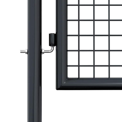 Mesh Garden Gate Galvanised Steel 100x200 cm Grey