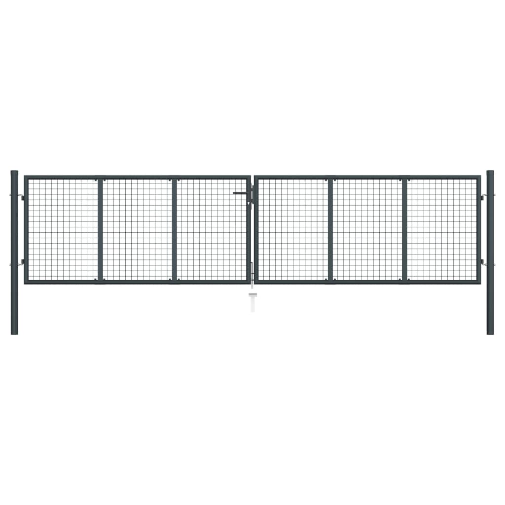 Mesh Garden Gate Galvanised Steel 400x100 cm Grey