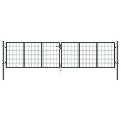 Mesh Garden Gate Galvanised Steel 400x100 cm Grey