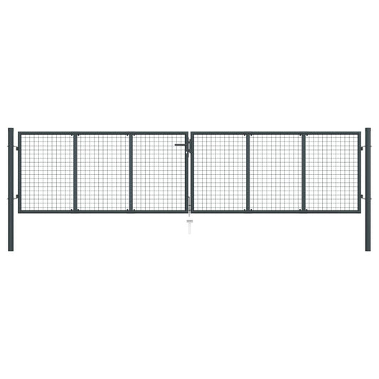 Mesh Garden Gate Galvanised Steel 400x100 cm Grey