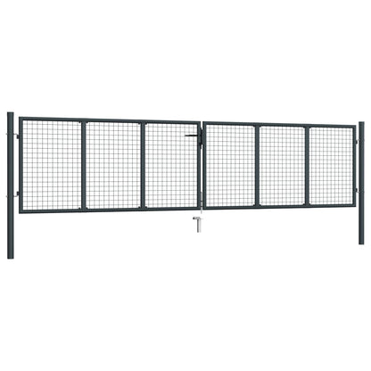 Mesh Garden Gate Galvanised Steel 400x100 cm Grey