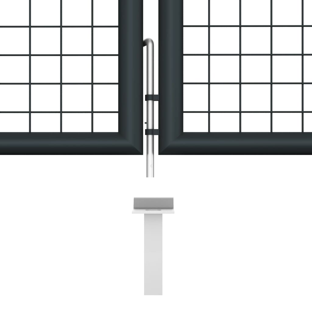 Mesh Garden Gate Galvanised Steel 400x100 cm Grey