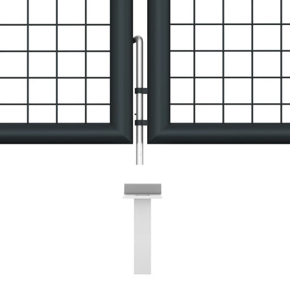 Mesh Garden Gate Galvanised Steel 400x100 cm Grey