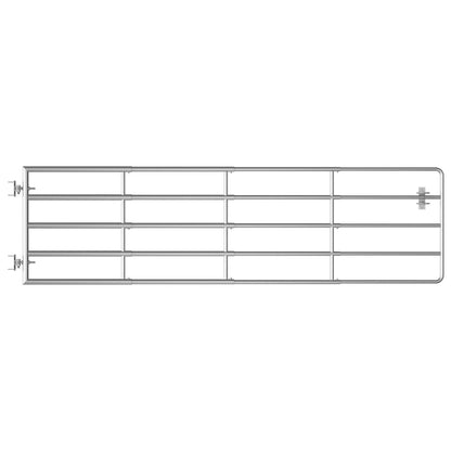 5 Bar Field Gate Steel (115-300)x90 cm Silver