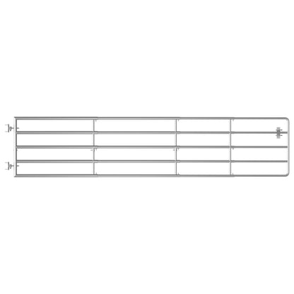 5 Bar Field Gate Steel (150-400)x90 cm Silver
