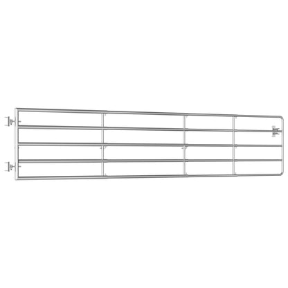 5 Bar Field Gate Steel (150-400)x90 cm Silver