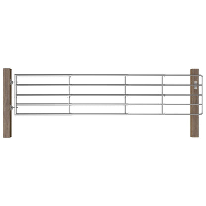 5 Bar Field Gate Steel (150-400)x90 cm Silver