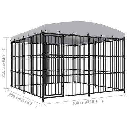 Outdoor Dog Kennel with Roof 300x300x210 cm