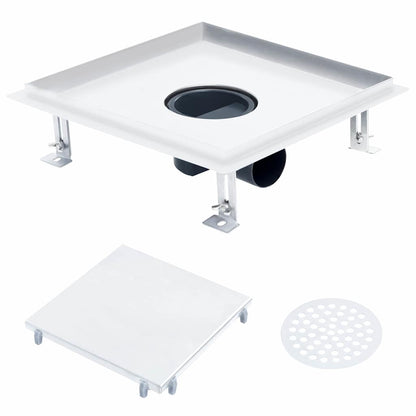 Shower Drain With 2-in-1 Flat and Tile Insert Cover 28x28 cm Stainless Steel