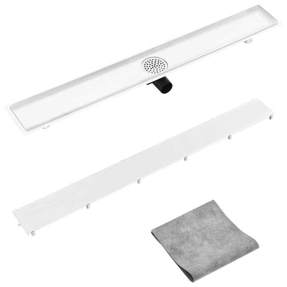 Shower Drain with 2-in-1 Cover 103x14 cm Stainless Steel