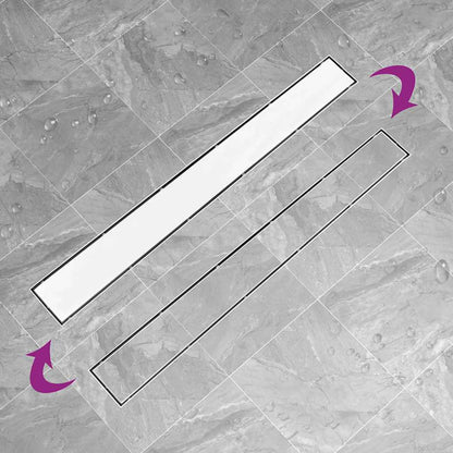 Shower Drain with 2-in-1 Cover 103x14 cm Stainless Steel