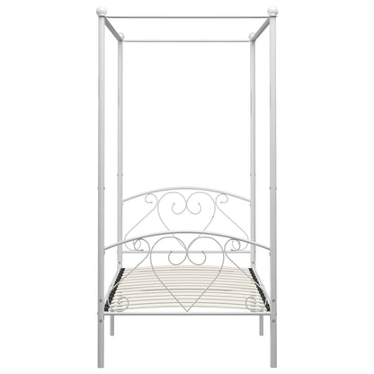 284428 vidaXL Canopy Bed Frame without Mattress White Metal 120x200 cm