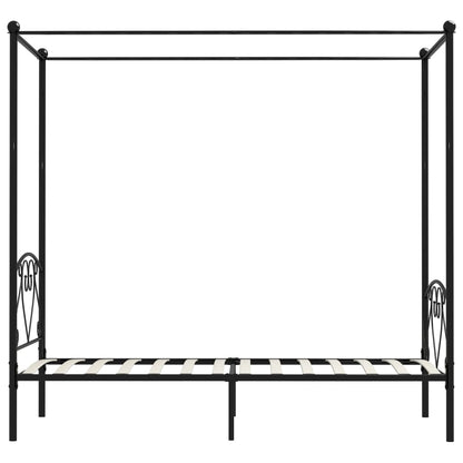 284435 vidaXL Canopy Bed Frame without Mattress Black Metal 120x200 cm